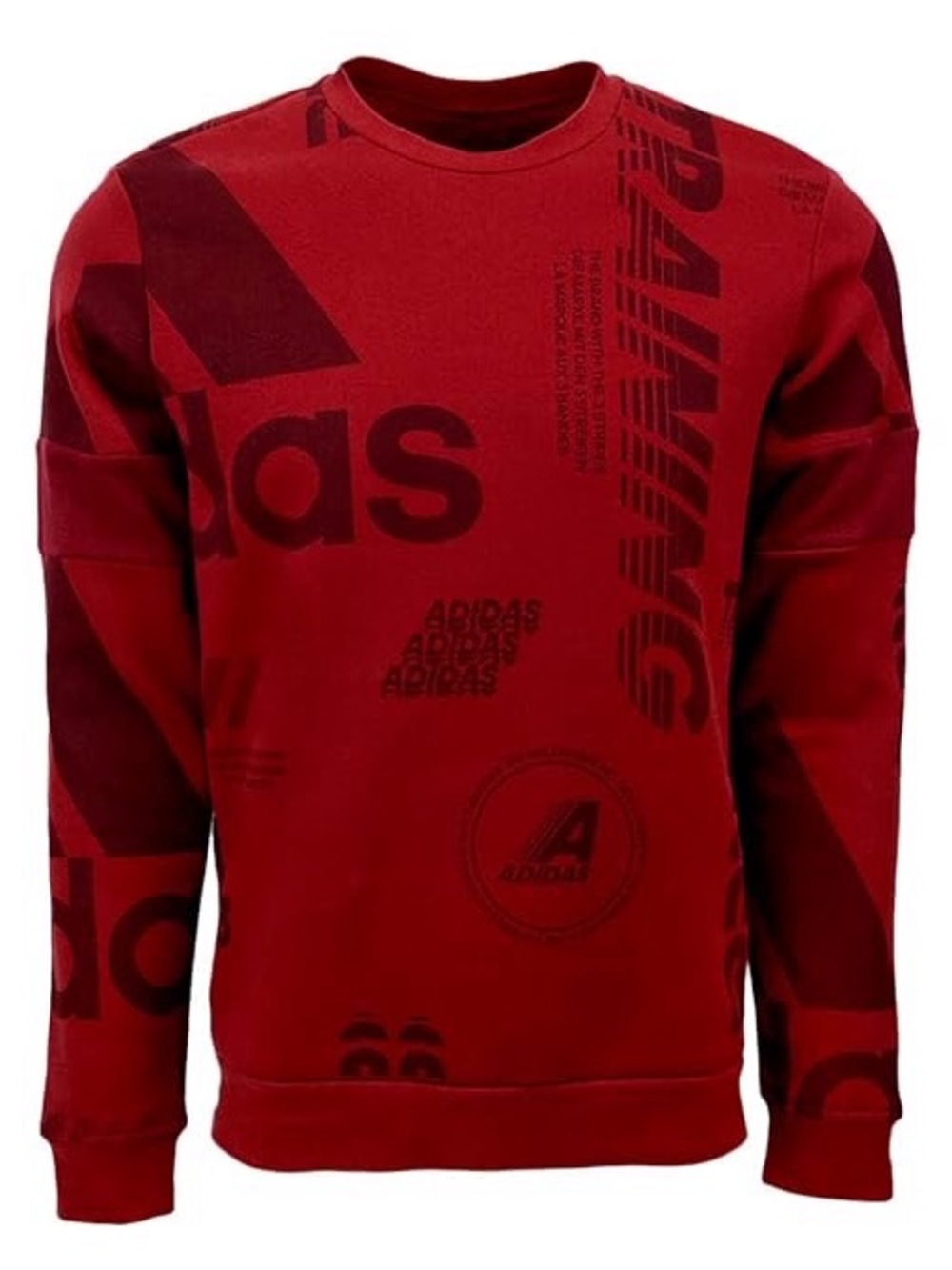 Adidas Allover Print Post Game Crew Neck Pullover Sweatshirt Small